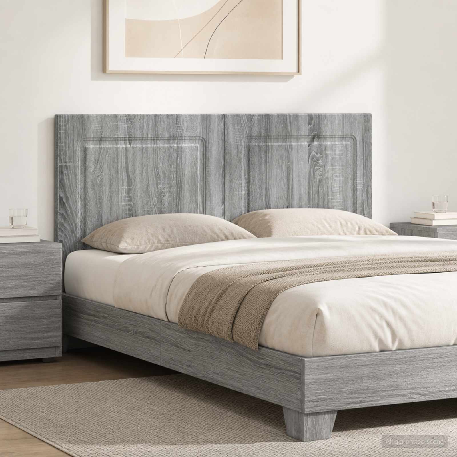 vidaXL Wall-Mounted Headboard UTRECHT Grey Sonoma Engineered Wood 1