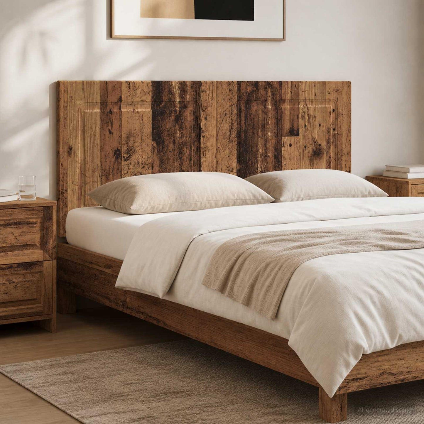 vidaXL Wall-Mounted Headboard UTRECHT Old Wood Engineered Wood 1