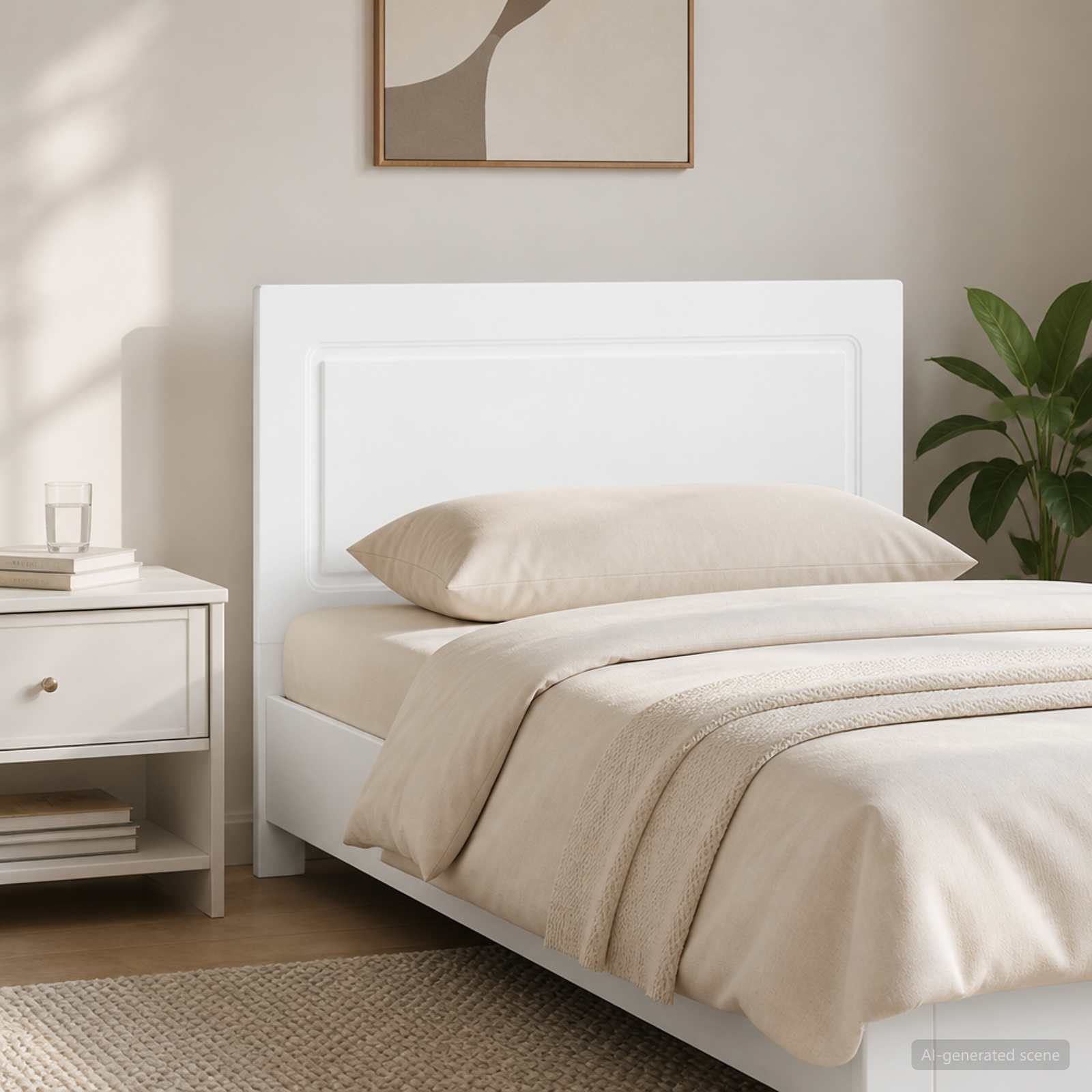 vidaXL Wall-Mounted Headboard UTRECHT White Engineered Wood 1