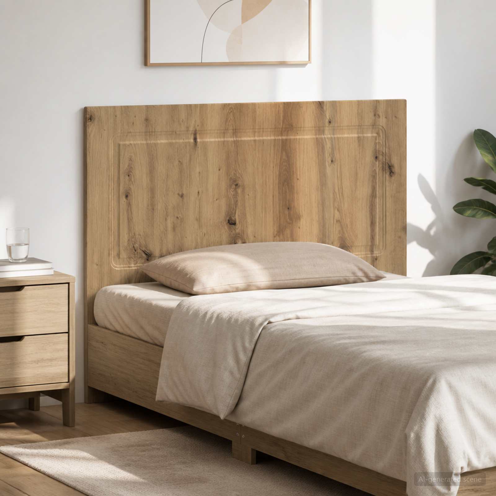 vidaXL Wall-Mounted Headboard UTRECHT Artisan Oak Engineered Wood 1