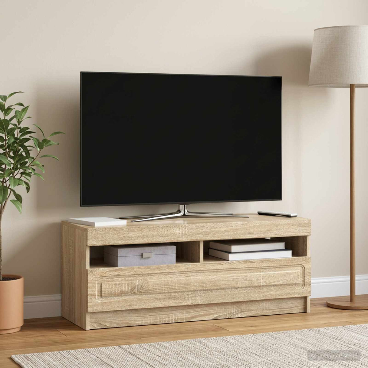 LED TV Cabinet Engineered Wood Sonoma oak
