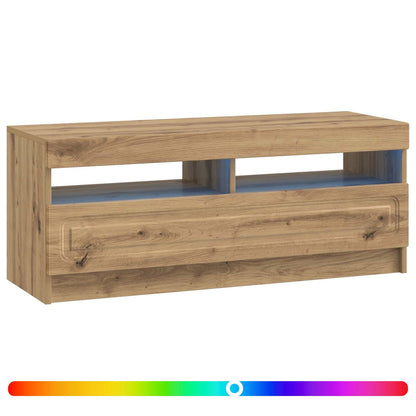 vidaXL LED TV Cabinet Artisan Oak Engineered Wood 3