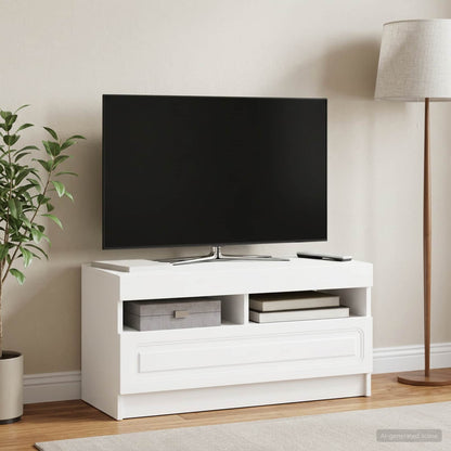 vidaXL LED TV Cabinet White Engineered Wood 4