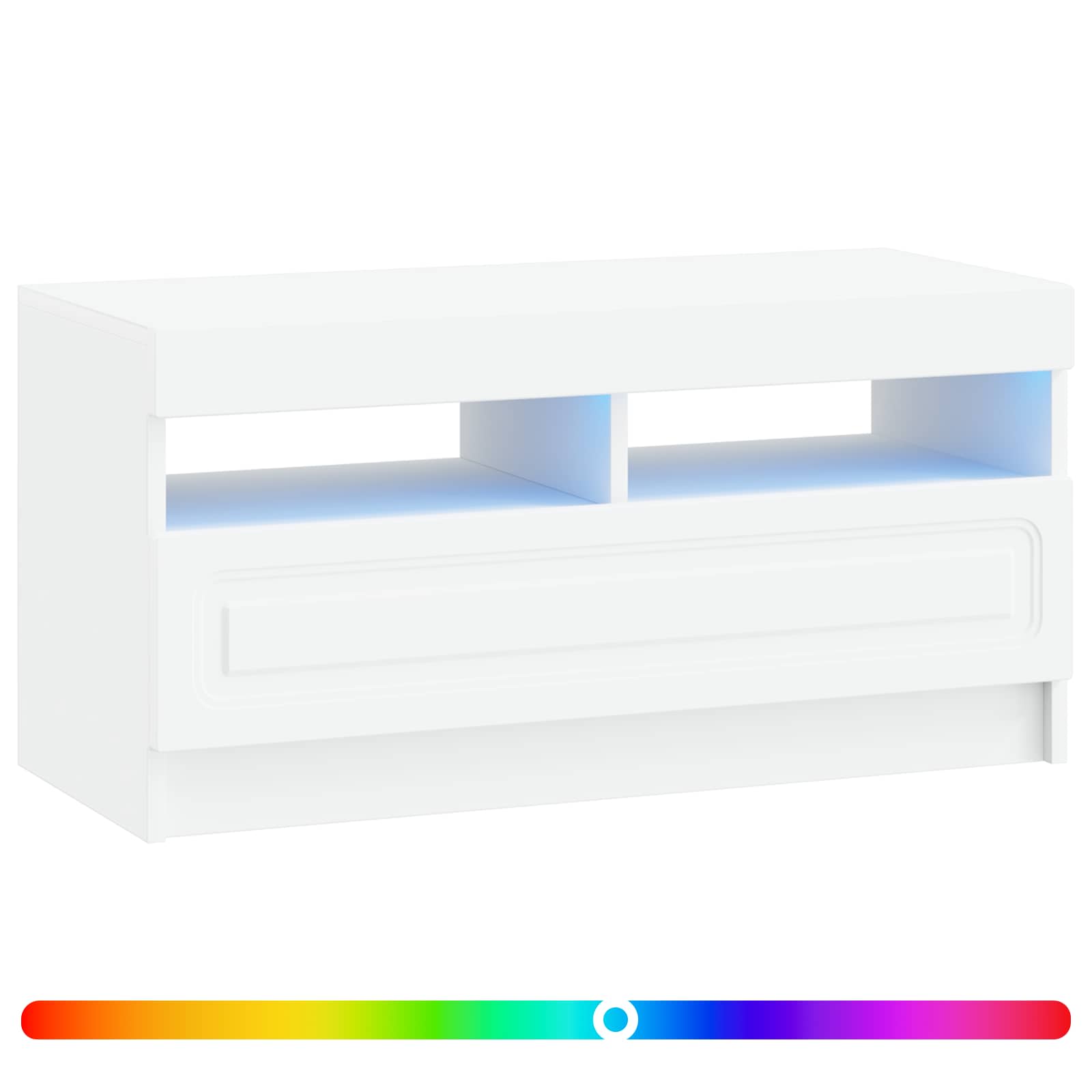 vidaXL LED TV Cabinet White Engineered Wood 3