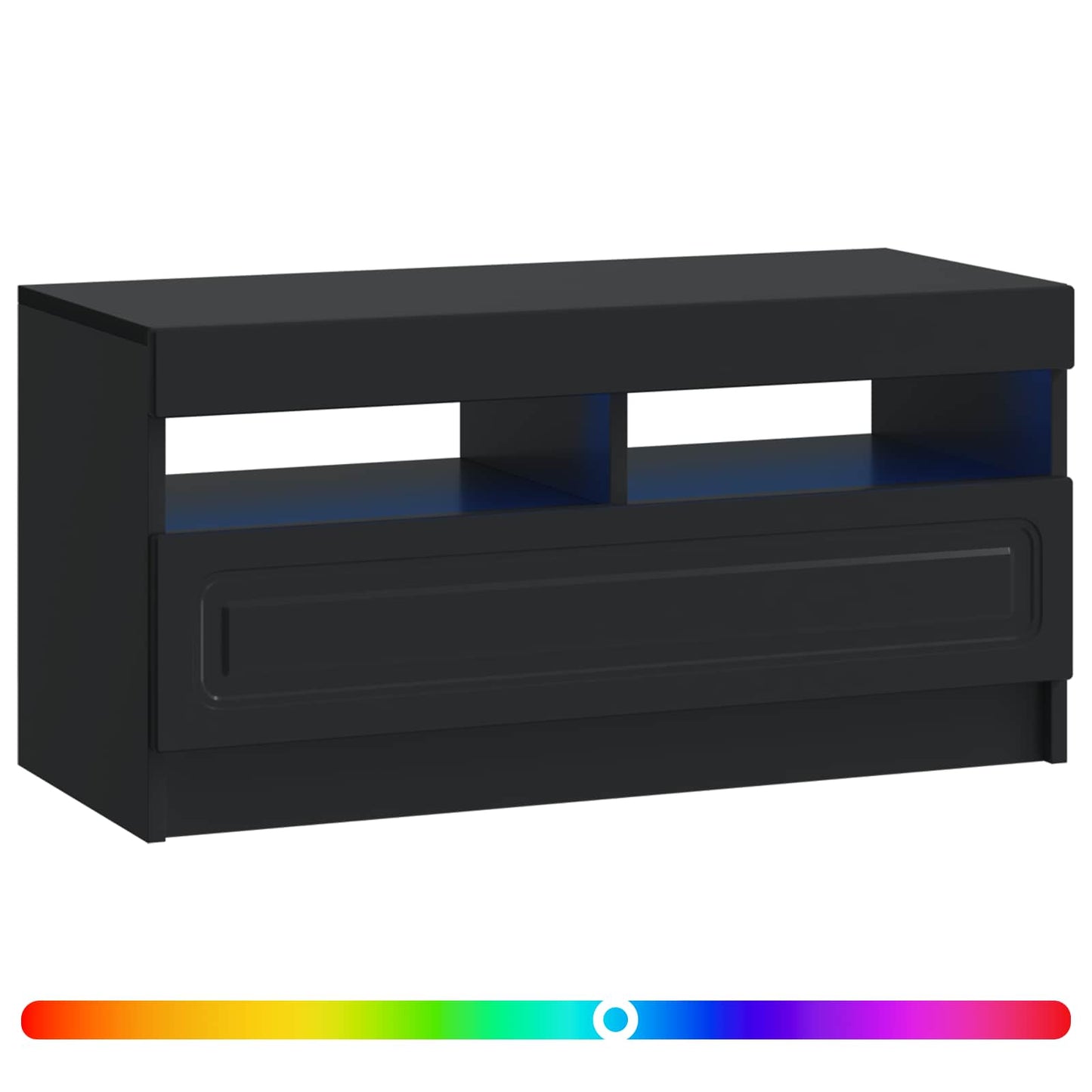 vidaXL LED TV Cabinet Black Engineered Wood 3