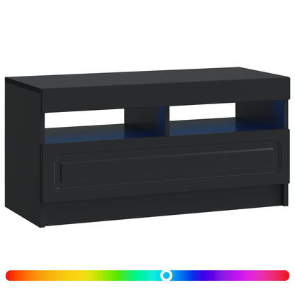 vidaXL LED TV Cabinet Black Engineered Wood 3
