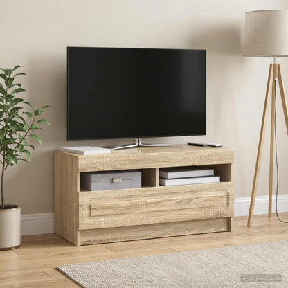 vidaXL LED TV Cabinet Sonoma Oak Engineered Wood 1