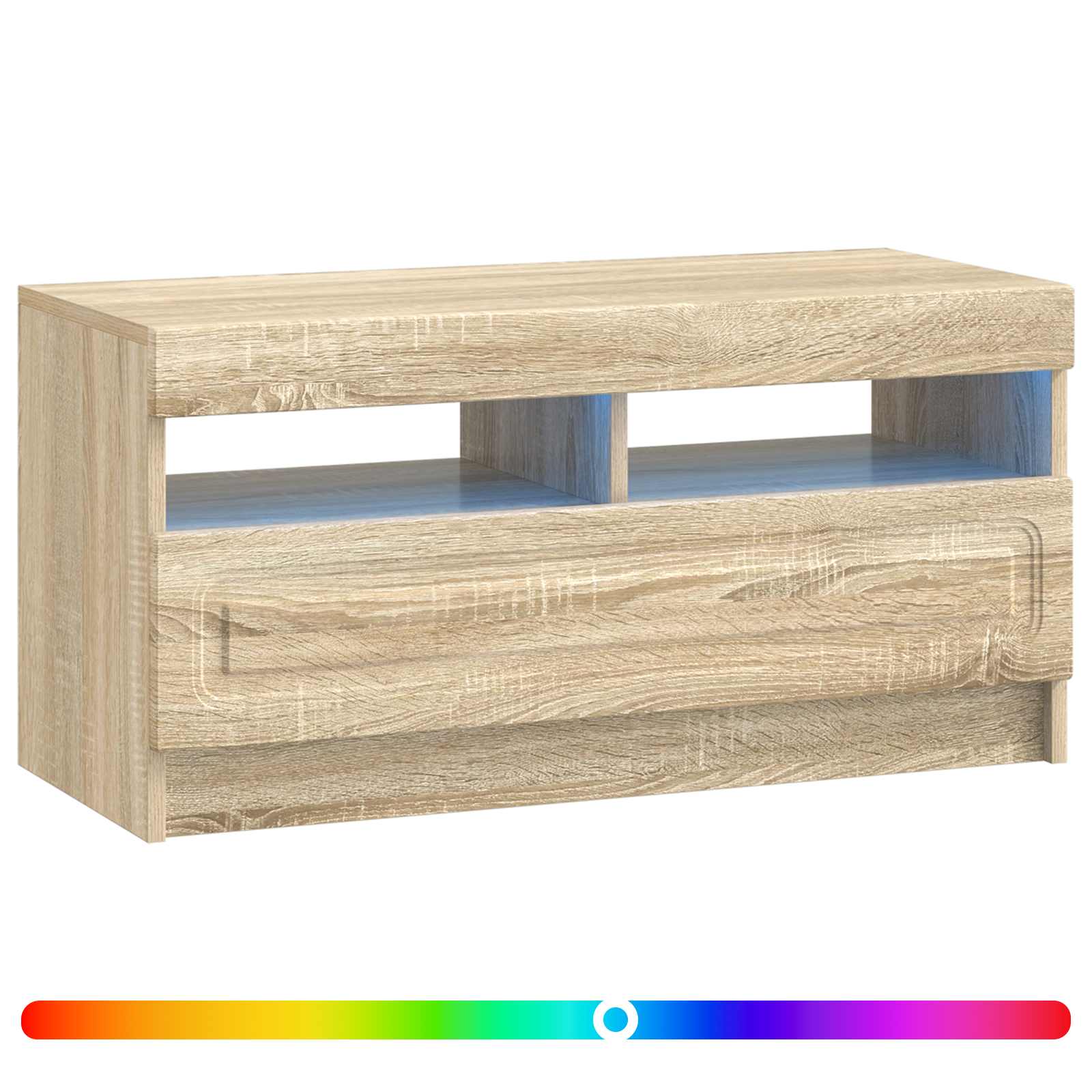 vidaXL LED TV Cabinet Sonoma Oak Engineered Wood 3