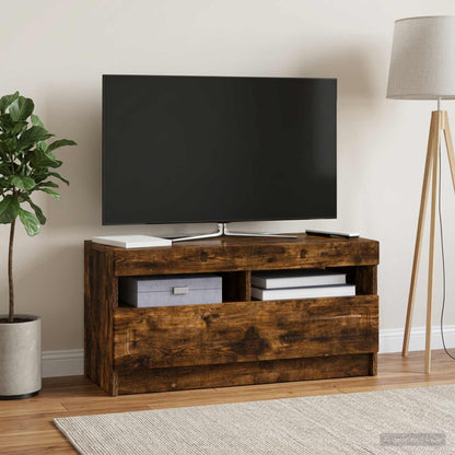 vidaXL LED TV Cabinet Smoked Oak Engineered Wood 1