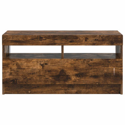vidaXL LED TV Cabinet Smoked Oak Engineered Wood 6