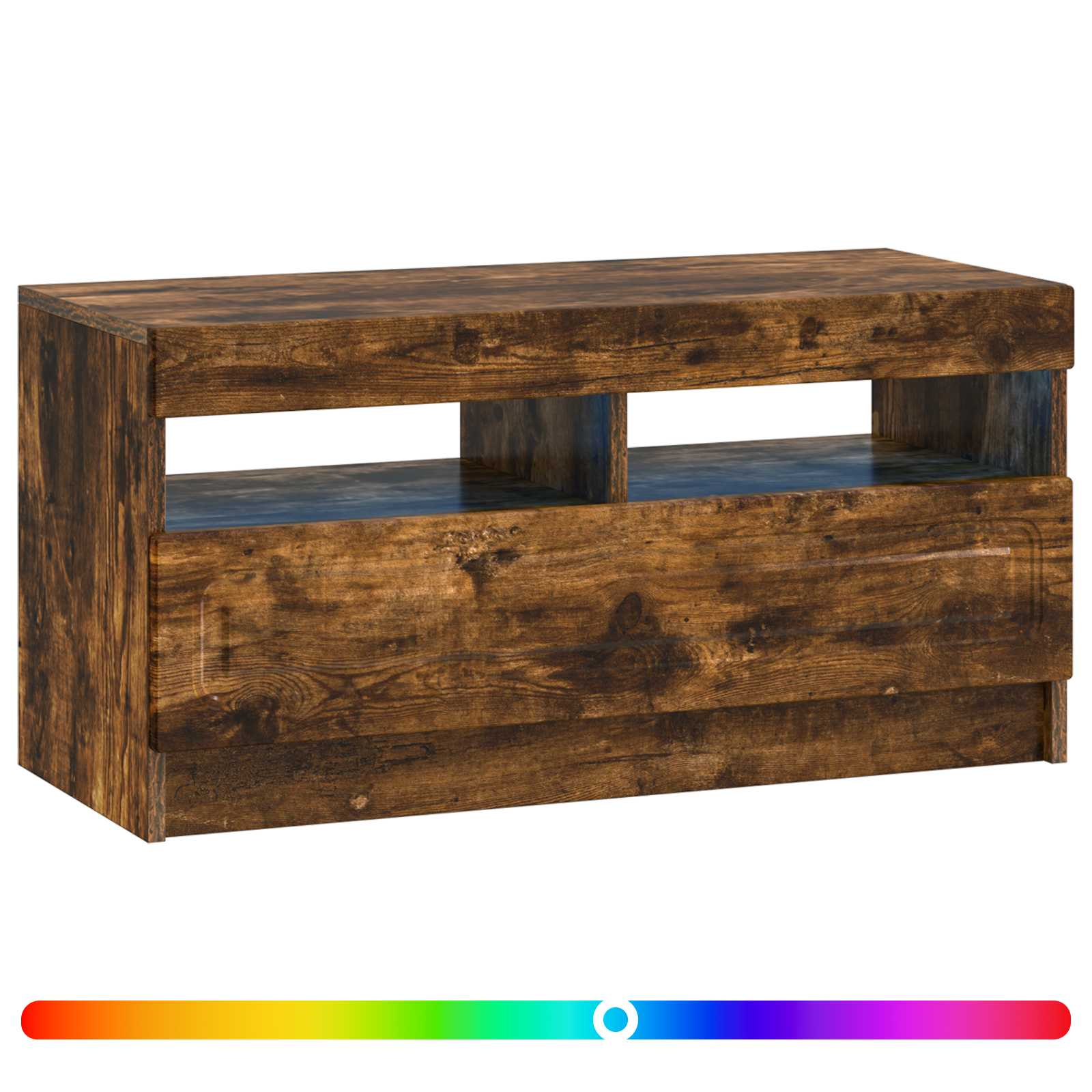 vidaXL LED TV Cabinet Smoked Oak Engineered Wood 3