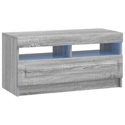 vidaXL LED TV Cabinet Grey Sonoma Engineered Wood 2