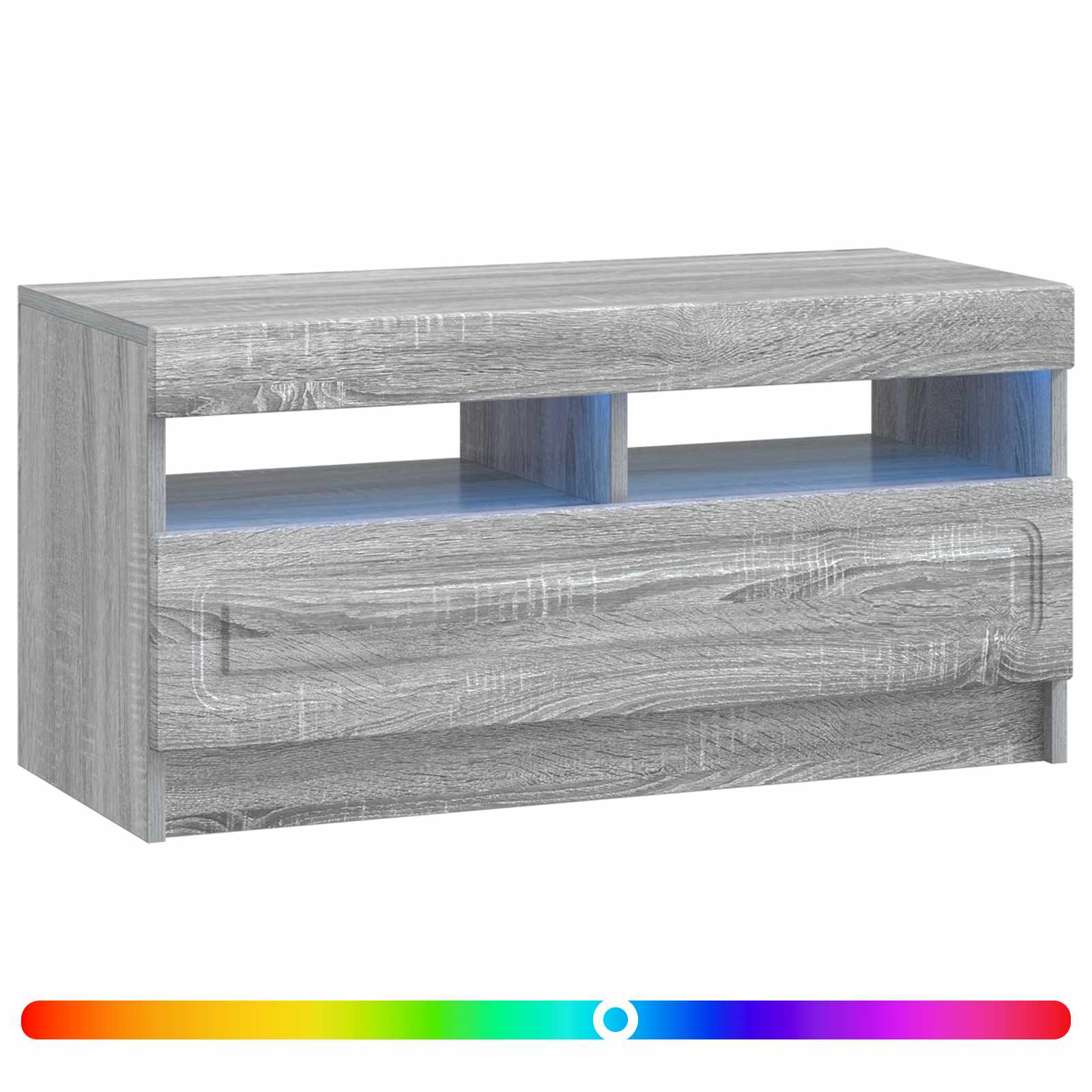 vidaXL LED TV Cabinet Grey Sonoma Engineered Wood 3
