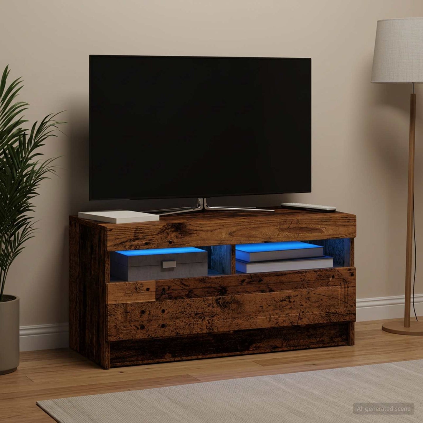 vidaXL LED TV Cabinet Old Wood Engineered Wood 1