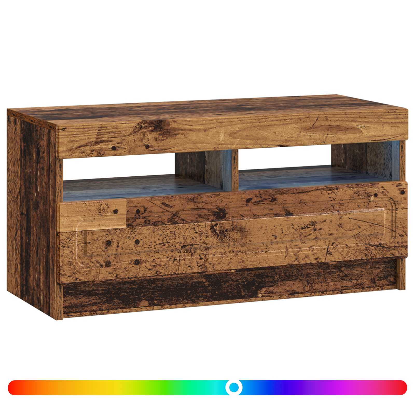 vidaXL LED TV Cabinet Old Wood Engineered Wood 3