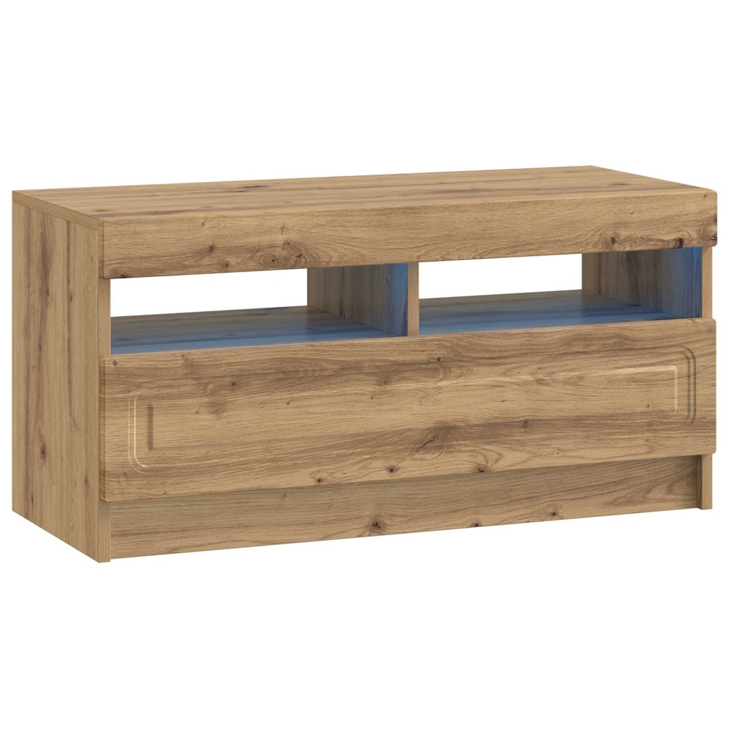 vidaXL LED TV Cabinet Artisan Oak Engineered Wood 2