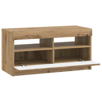 vidaXL LED TV Cabinet Artisan Oak Engineered Wood 5