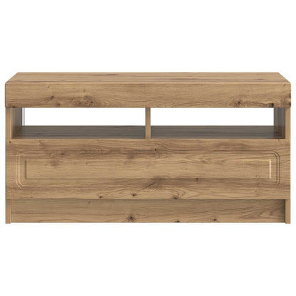 vidaXL LED TV Cabinet Artisan Oak Engineered Wood 6
