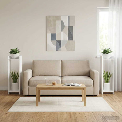 vidaXL Plant Stand 2 pcs White 30 x 30 x 100 cm Engineered Wood 1