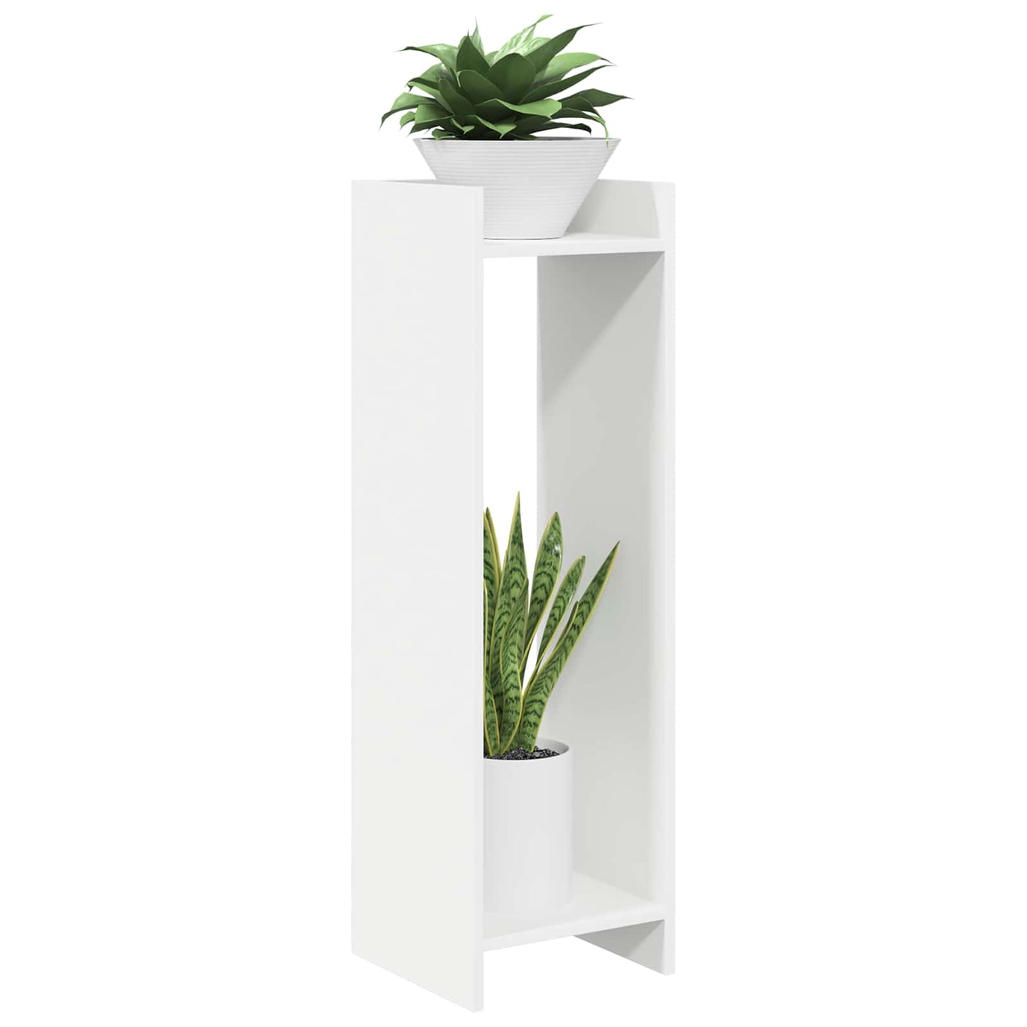 vidaXL Plant Stand 2 pcs White 30 x 30 x 100 cm Engineered Wood 3
