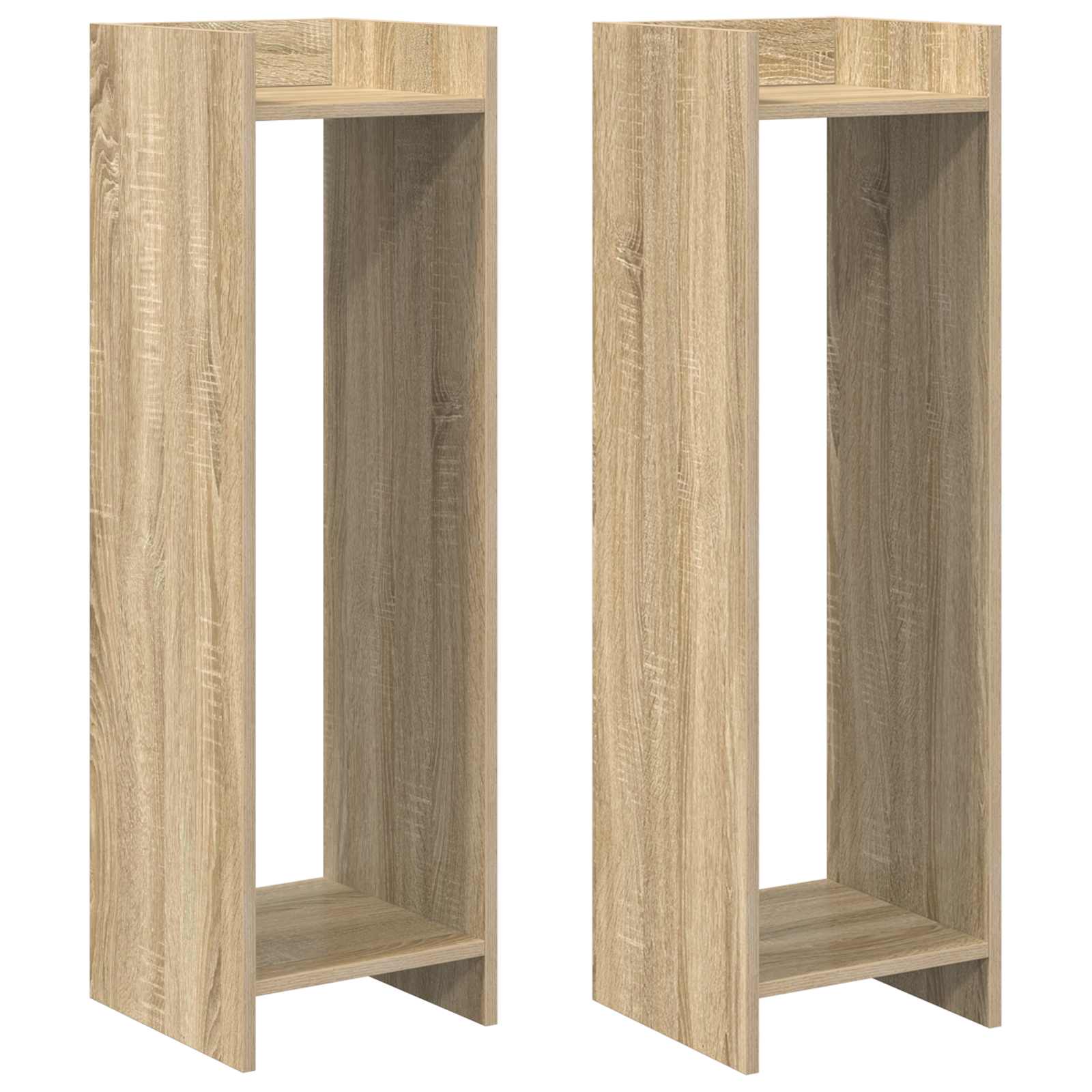 vidaXL Plant Stand 2 pcs Sonoma Oak 30 x 30 x 100 cm Engineered Wood 2
