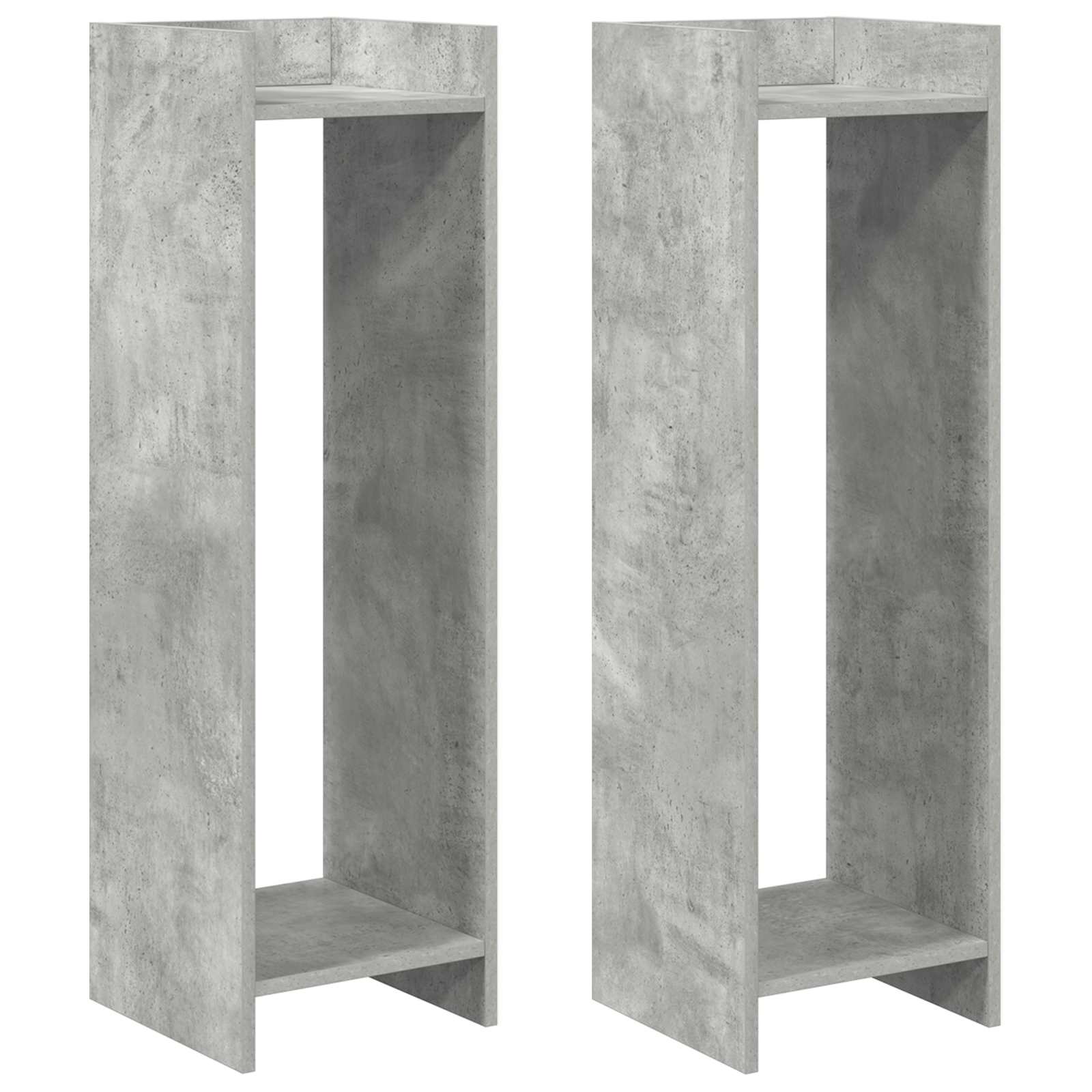vidaXL Plant Stand 2 pcs Concrete Grey 30 x 30 x 100 cm 2