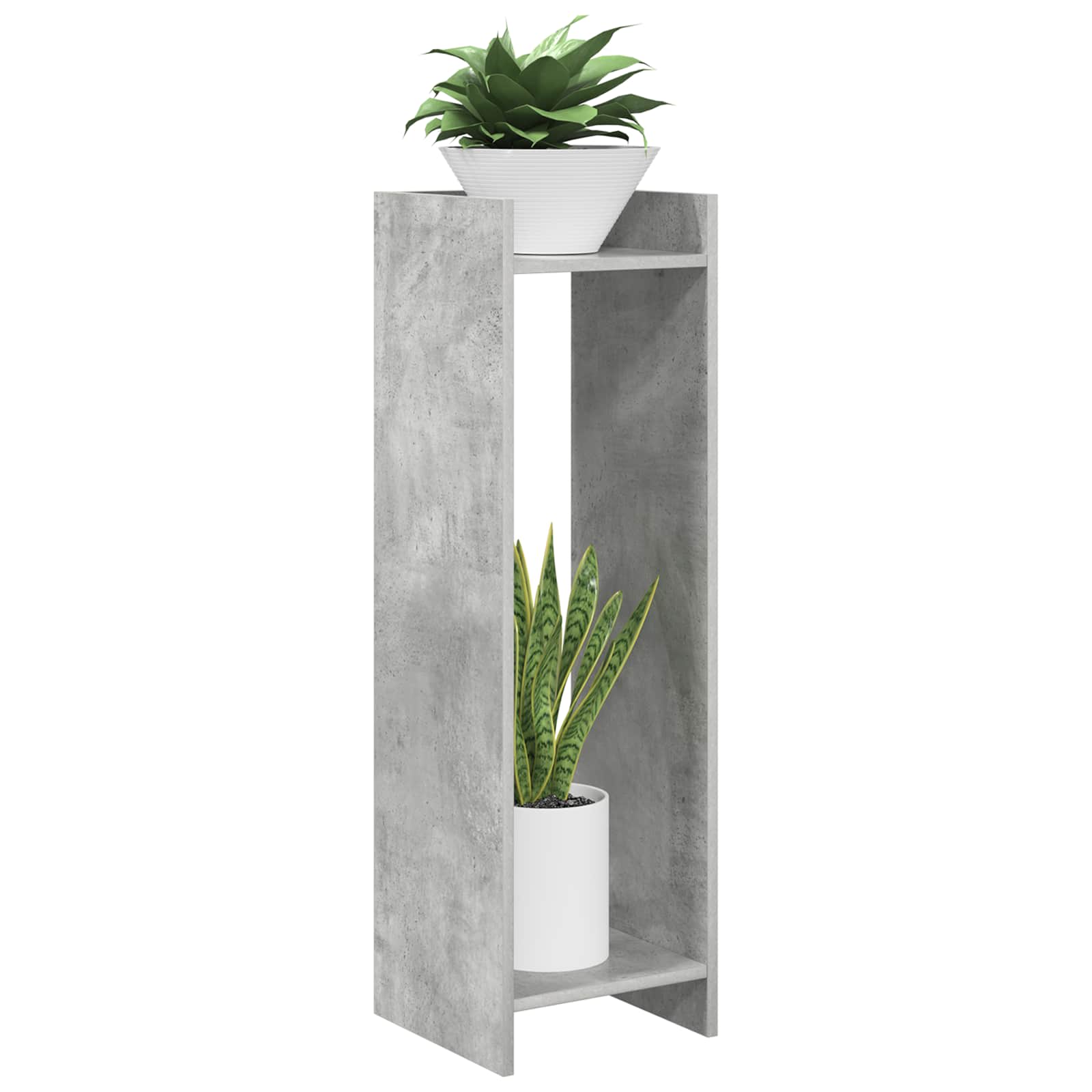 vidaXL Plant Stand 2 pcs Concrete Grey 30 x 30 x 100 cm 3