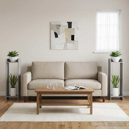 vidaXL Plant Stand 2 pcs Grey Sonoma 30 x 30 x 100 cm Engineered Wood 4