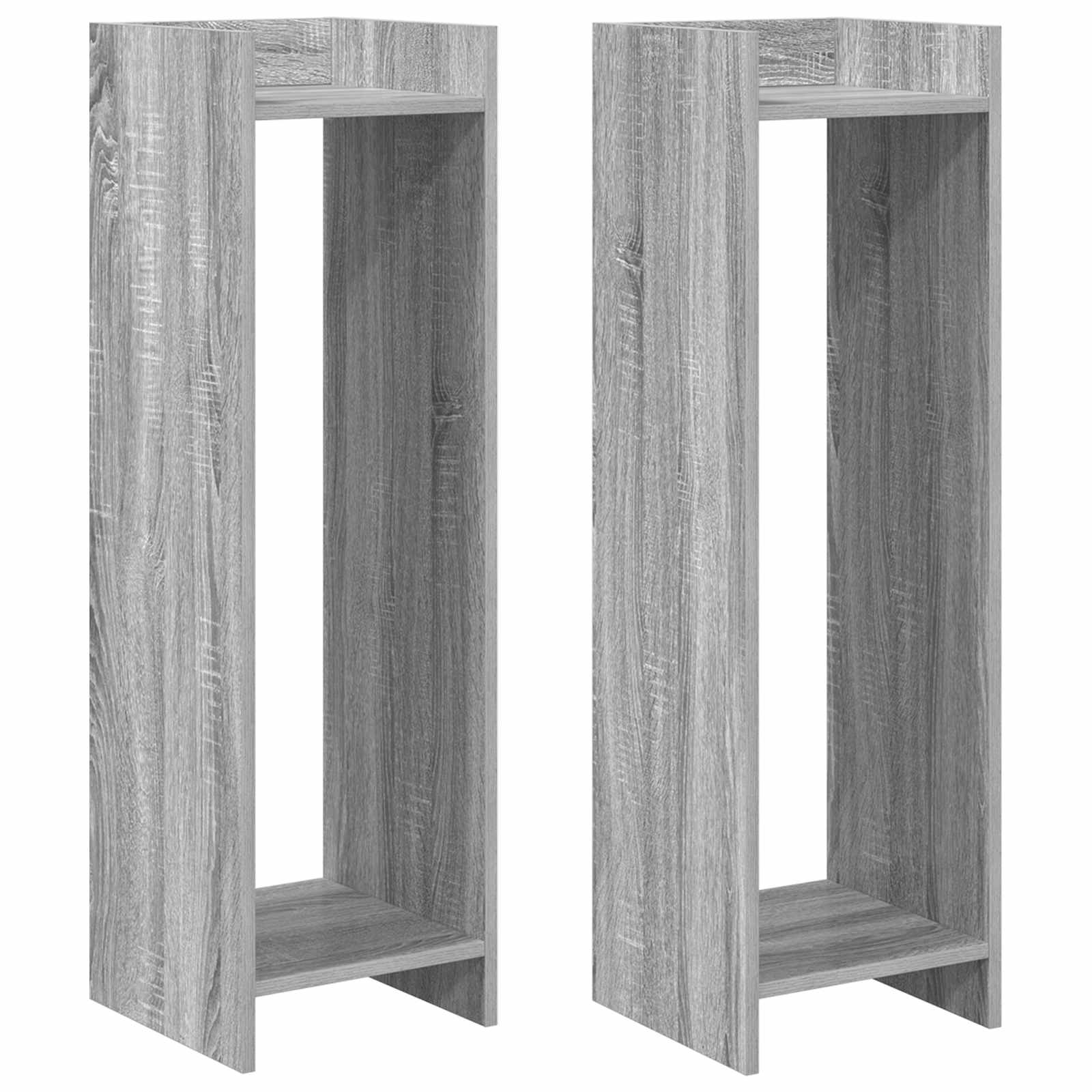 vidaXL Plant Stand 2 pcs Grey Sonoma 30 x 30 x 100 cm Engineered Wood 2