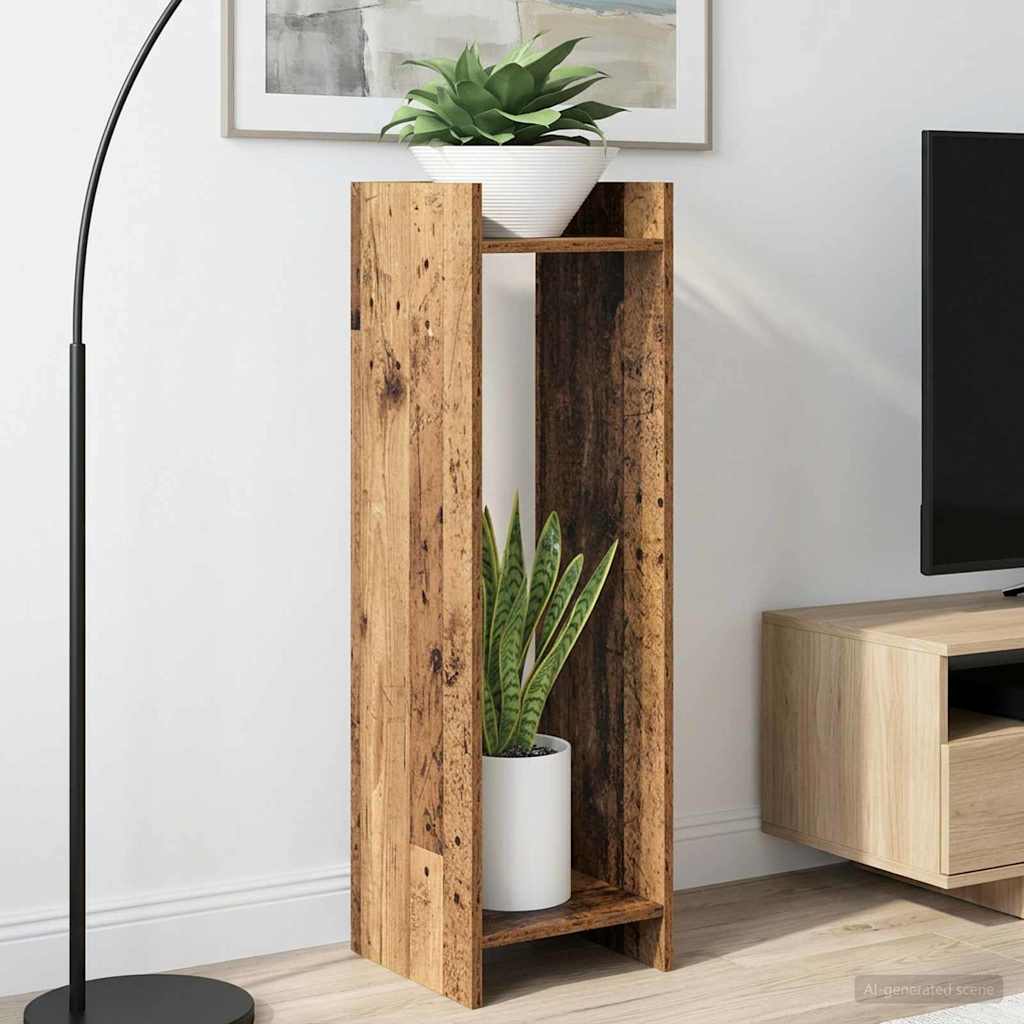 vidaXL Plant Stand 2 pcs Old Wood 30 x 30 x 100 cm Engineered Wood 4