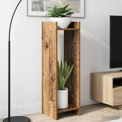 vidaXL Plant Stand 2 pcs Old Wood 30 x 30 x 100 cm Engineered Wood 4