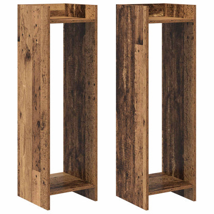 vidaXL Plant Stand 2 pcs Old Wood 30 x 30 x 100 cm Engineered Wood 2