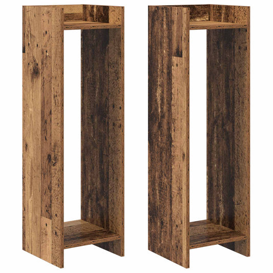 vidaXL Plant Stand 2 pcs Old Wood 30 x 30 x 100 cm Engineered Wood 2
