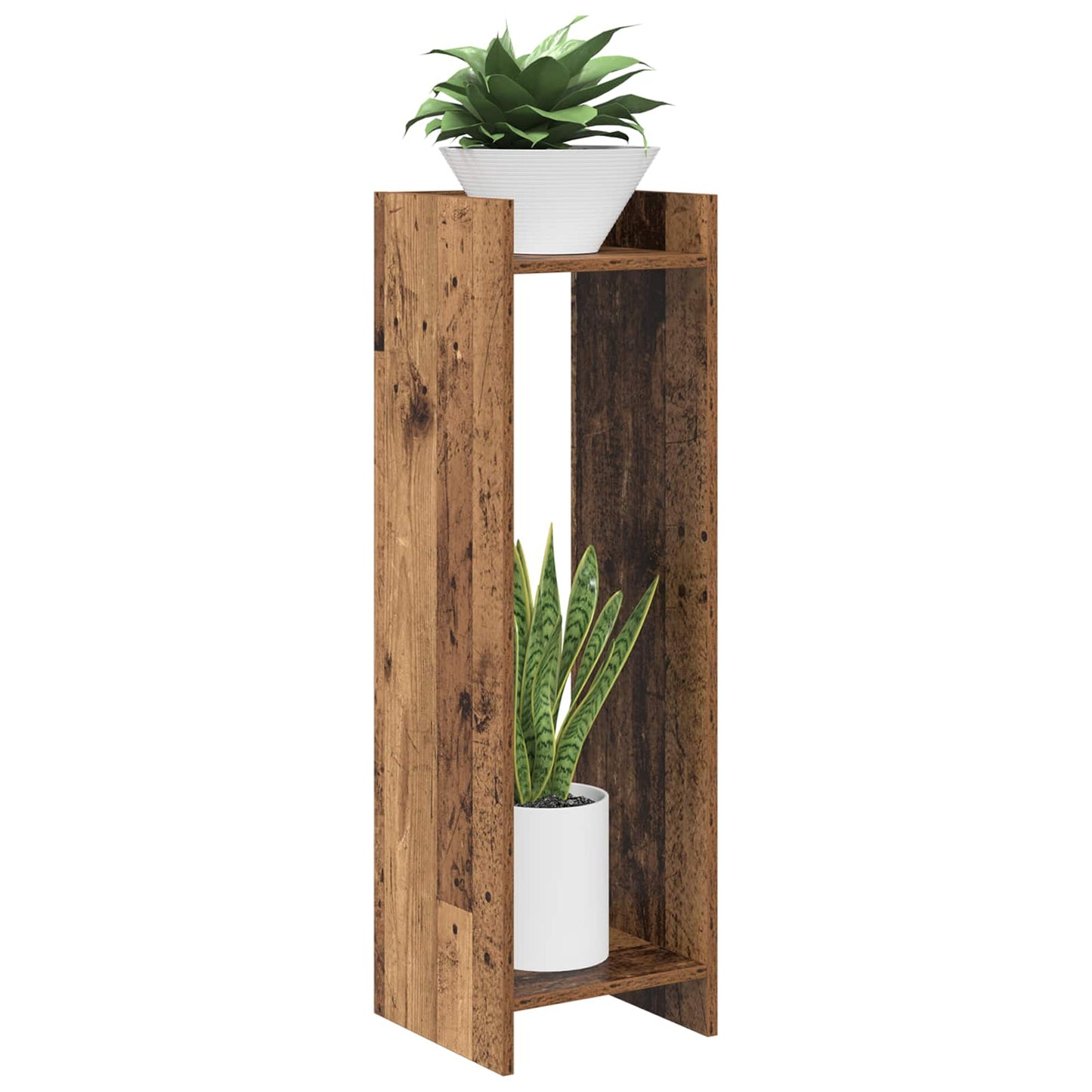 vidaXL Plant Stand 2 pcs Old Wood 30 x 30 x 100 cm Engineered Wood 3