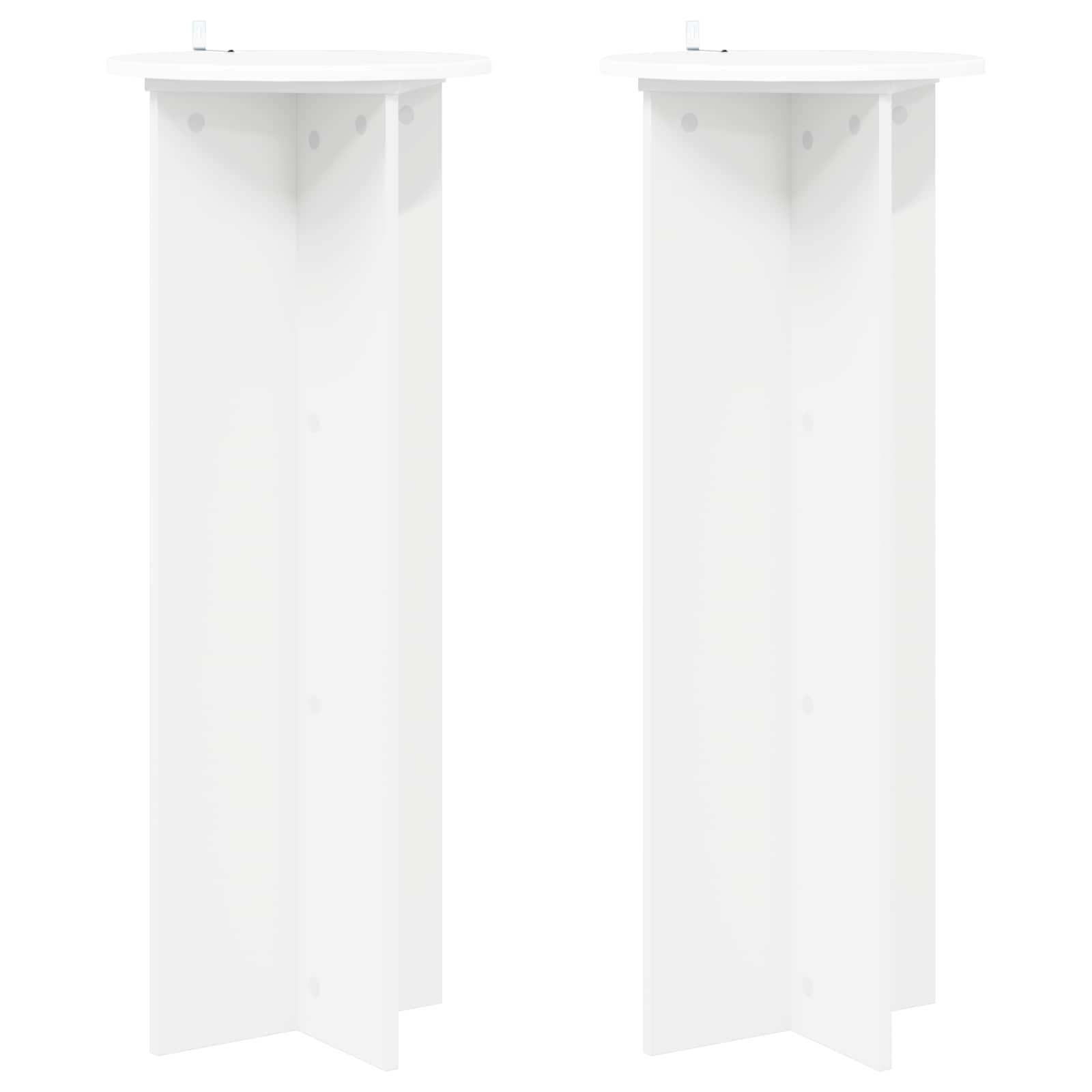 vidaXL Plant Stand 2 pcs White Ø40 x 100 cm Engineered Wood 2