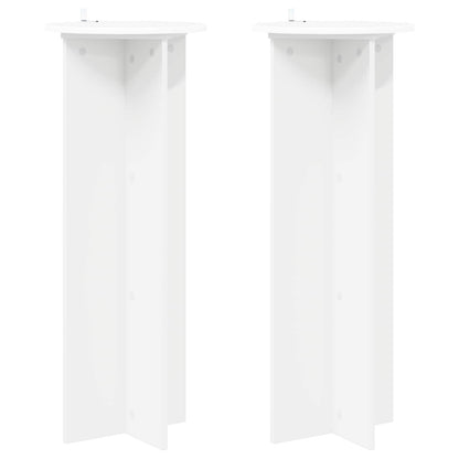 vidaXL Plant Stand 2 pcs White Ø40 x 100 cm Engineered Wood 2