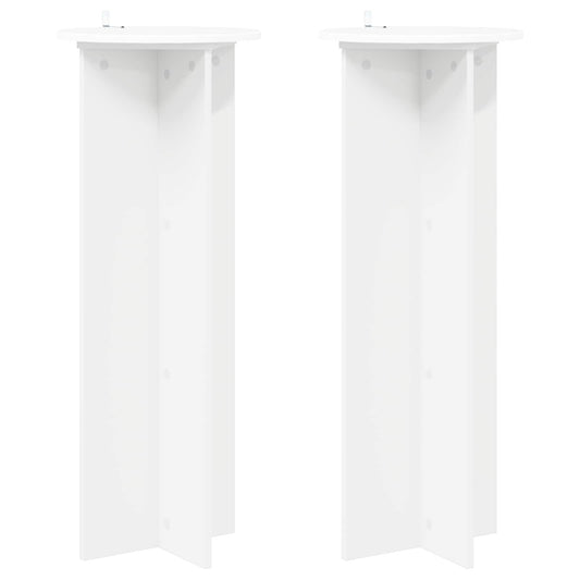 vidaXL Plant Stand 2 pcs White Ø40 x 100 cm Engineered Wood 2