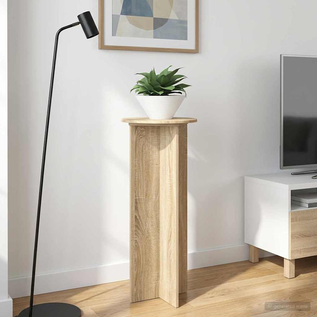 vidaXL Plant Stand 2 pcs Sonoma Oak Ø40 x 100 cm Engineered Wood 4
