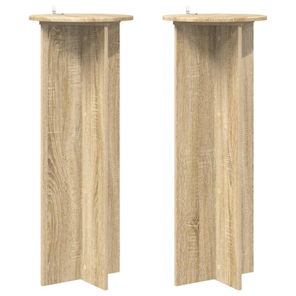 vidaXL Plant Stand 2 pcs Sonoma Oak Ø40 x 100 cm Engineered Wood 2