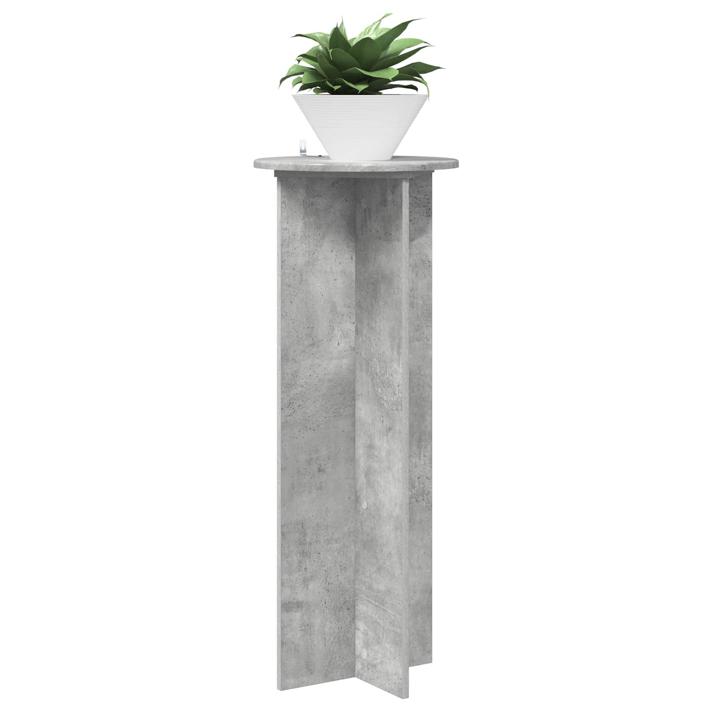 vidaXL Plant Stand 2 pcs Concrete Grey Ø40 x 100 cm Engineered Wood 3