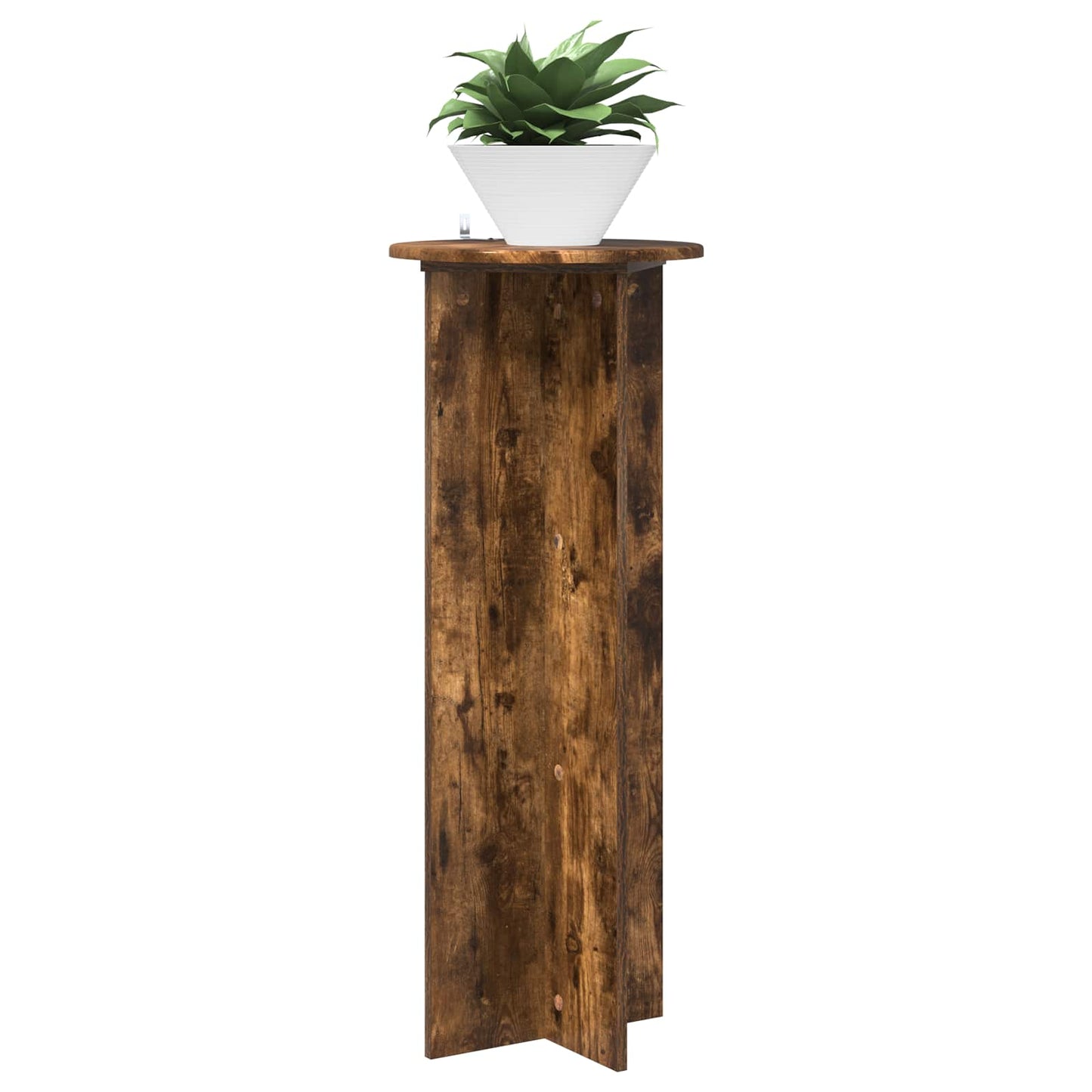 vidaXL Plant Stand 2 pcs Smoked Oak Ø40 x 100 cm Engineered Wood 3