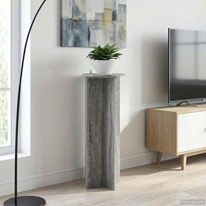 vidaXL Plant Stand 2 pcs Grey Sonoma Ø40 x 100 cm Engineered Wood 4