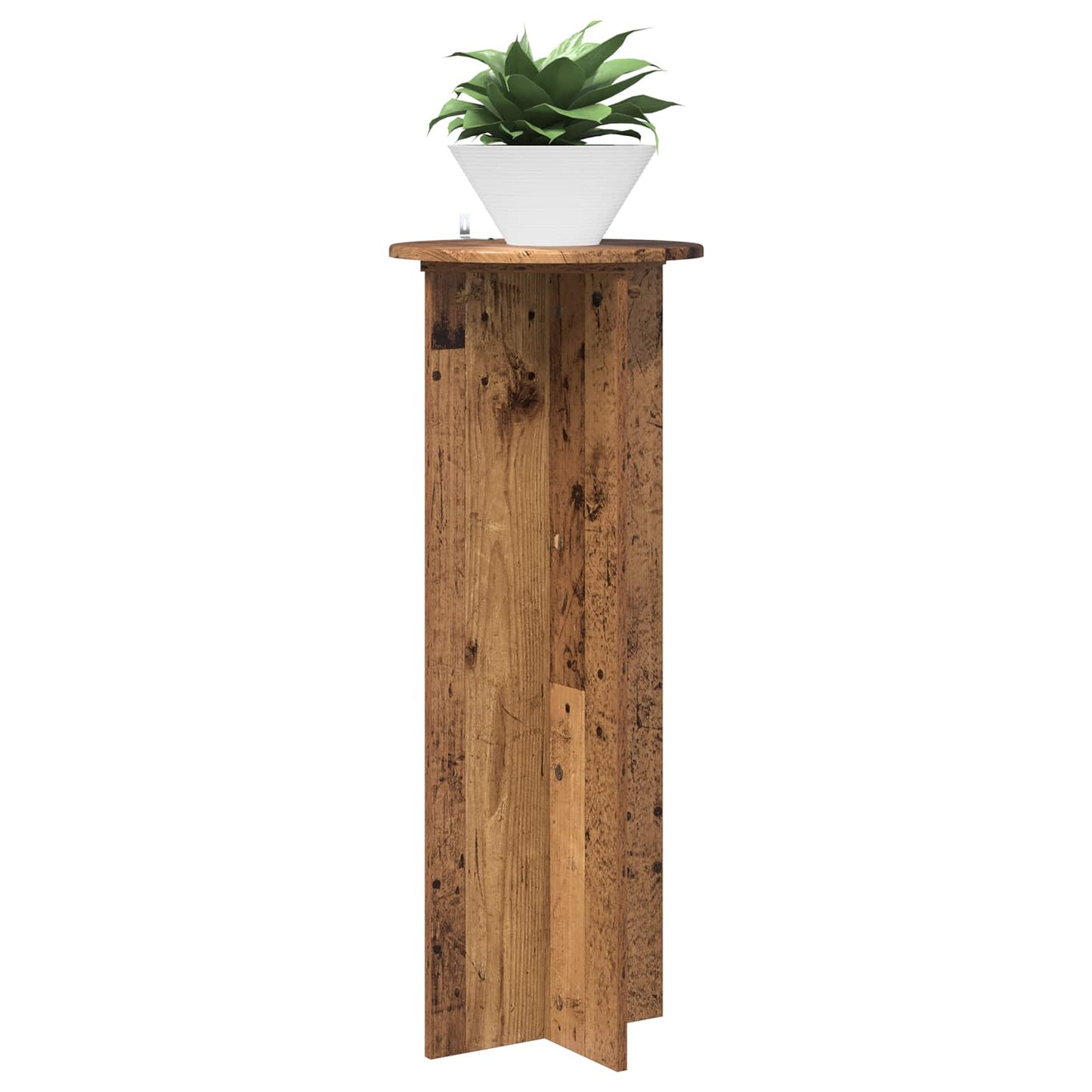 vidaXL Plant Stand 2 pcs Old Wood Ø40 x 100 cm Engineered Wood 3