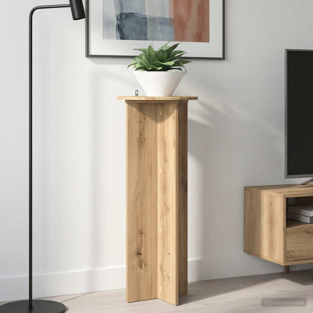 vidaXL Plant Stand 2 pcs Artisan Oak Ø40 x 100 cm Engineered Wood 1