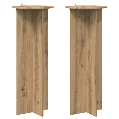 vidaXL Plant Stand 2 pcs Artisan Oak Ø40 x 100 cm Engineered Wood 2