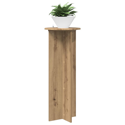 vidaXL Plant Stand 2 pcs Artisan Oak Ø40 x 100 cm Engineered Wood 3