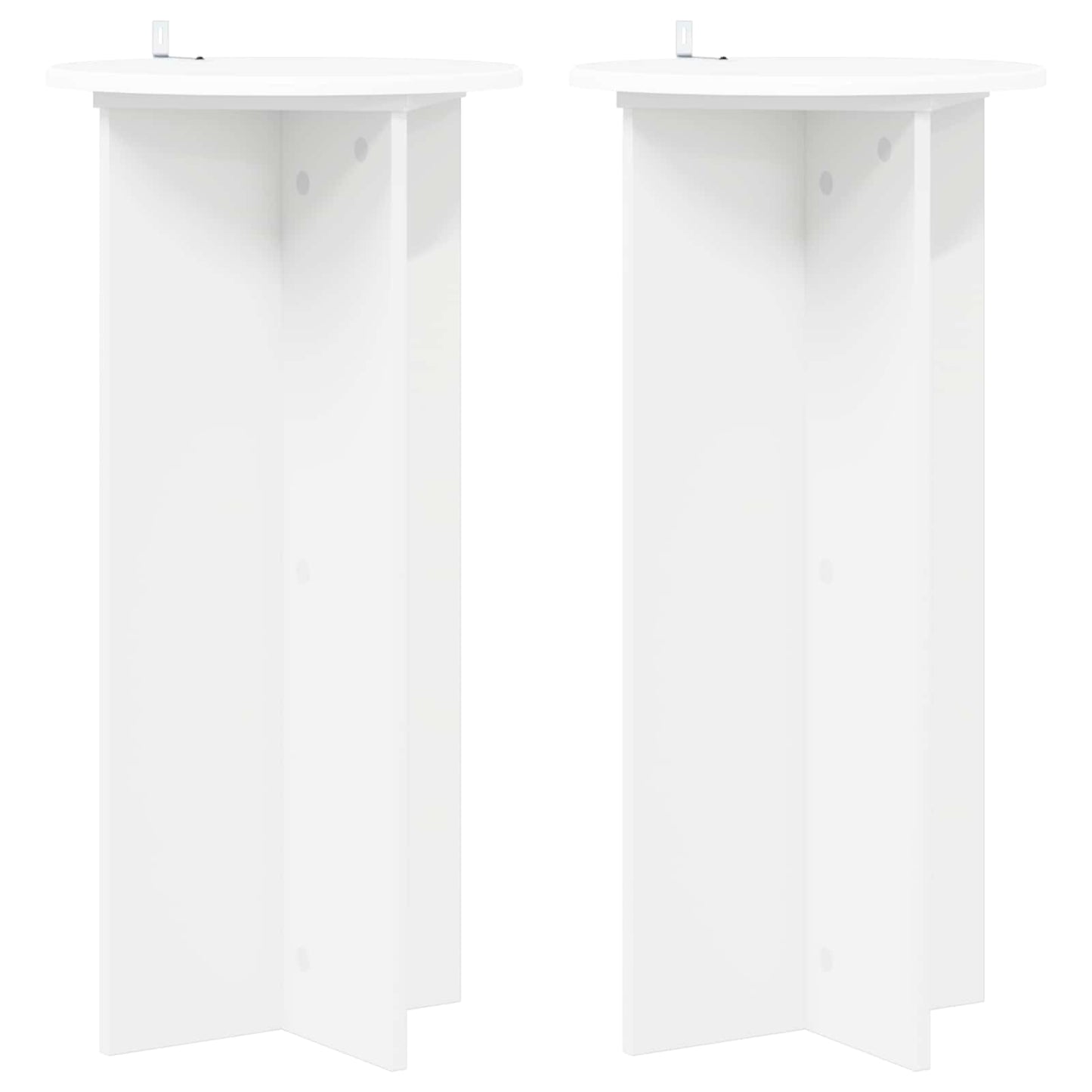 vidaXL Plant Stand 2 pcs White Ø40 x 80 cm Engineered Wood 2