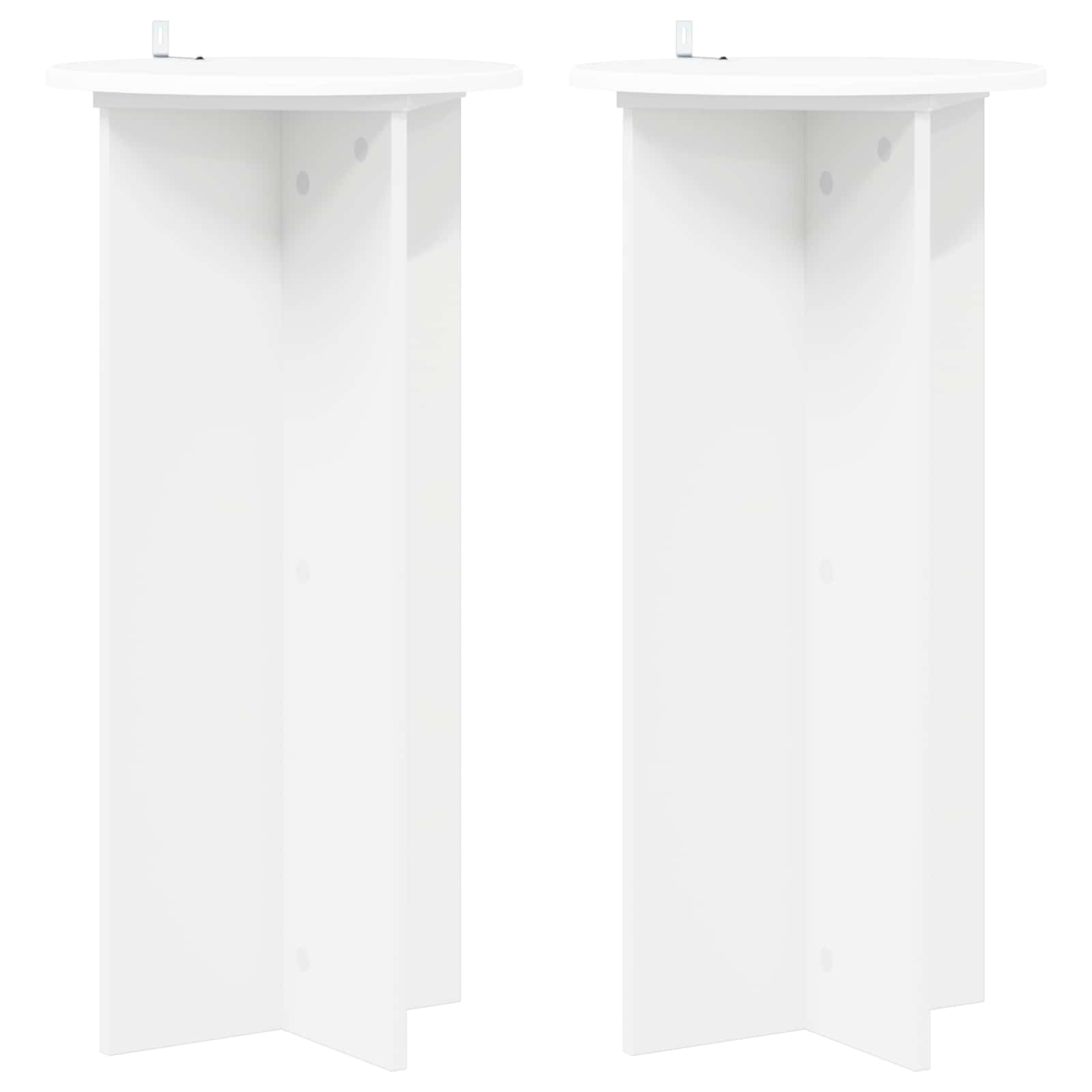 vidaXL Plant Stand 2 pcs White Ø40 x 80 cm Engineered Wood 2