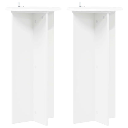 vidaXL Plant Stand 2 pcs White Ø40 x 80 cm Engineered Wood 2