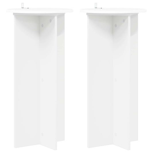 vidaXL Plant Stand 2 pcs White Ø40 x 80 cm Engineered Wood 2